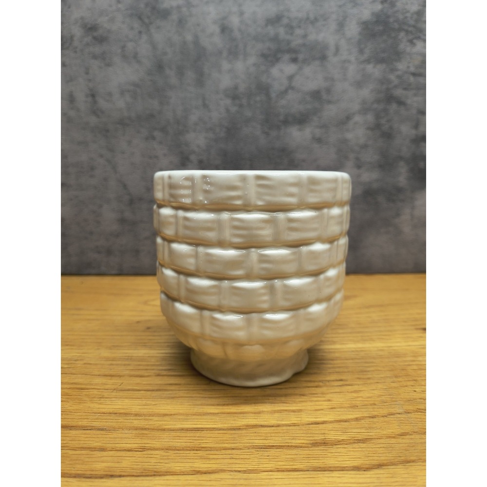 Vintage Haeger White Ceramic Vase Planter Mid Century Made in USA # 131